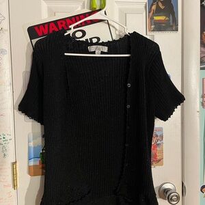 Carolyn Taylor Black Short Sleeve Cardigan